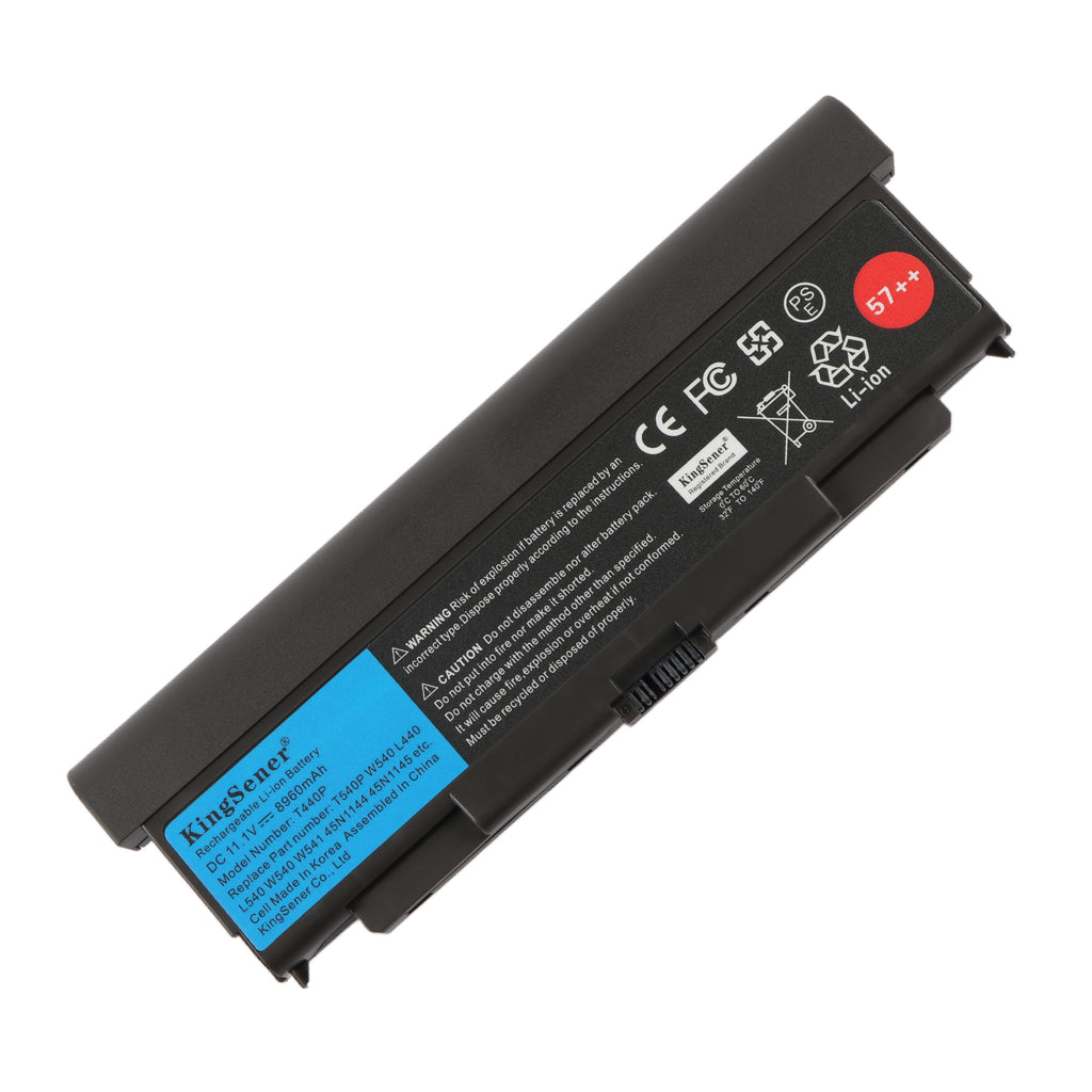 Replacement Battery for Lenovo ThinkPad T440P 100Wh - Front View on White