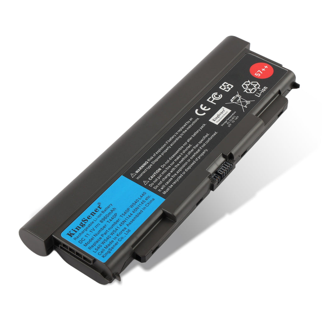 Replacement Battery for Lenovo ThinkPad T440P 100Wh - Front View on White