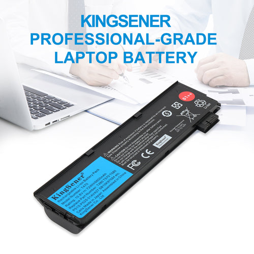 T470 external battery for Lenovo ThinkPad, 10.8V 72Wh, front view of extended 6-cell pack with 61++ branding