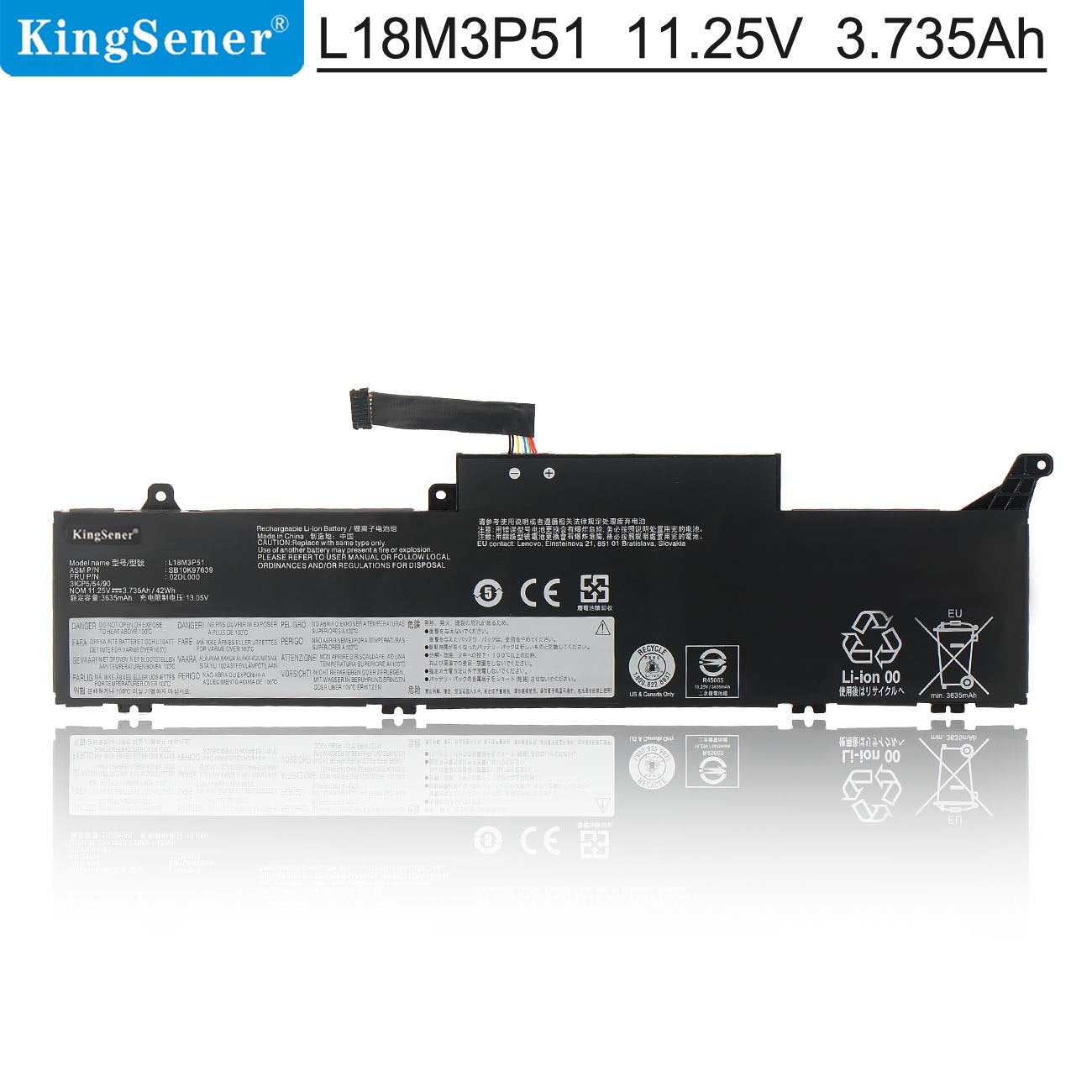 Kingsener L18M3P51 L18M3P52 筆電適用於聯想 ThinkPad E490S 系列 02DL000 SB10K97639 02DL001 SB10K97640 02DL002 L18C3P51 SB10K97640 02DL002 L18C3P51 SB10K97641