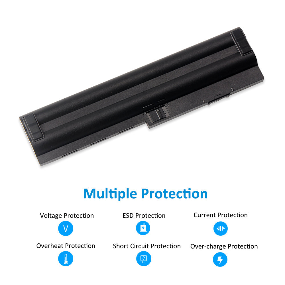 X200 Laptop Battery for Lenovo ThinkPad, 10.8V 63Wh, showing blue label and red 47+ sticker