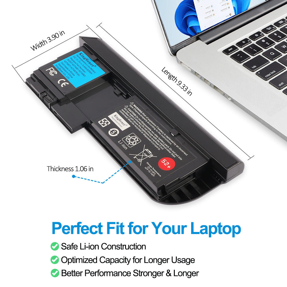 X220T battery dimensions 9.33 x 3.90 x 1.06 inches for Lenovo ThinkPad X220T, perfect fit safe Li-ion construction