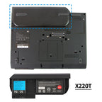 X220T battery mounting position inside Lenovo ThinkPad X220T laptop, installation diagram with battery slot shown
