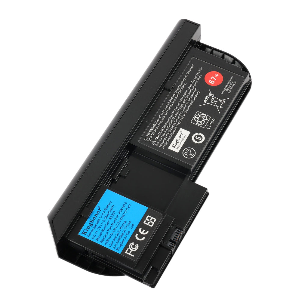 45N1076 Laptop Battery for Lenovo, 11.1V 63Wh, perspective view showing the unique shape for ThinkPad X230T