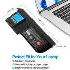 45N1076 Laptop Battery for Lenovo, 11.1V 63Wh, side view highlighting the bulkier profile of the 6 cell unit
