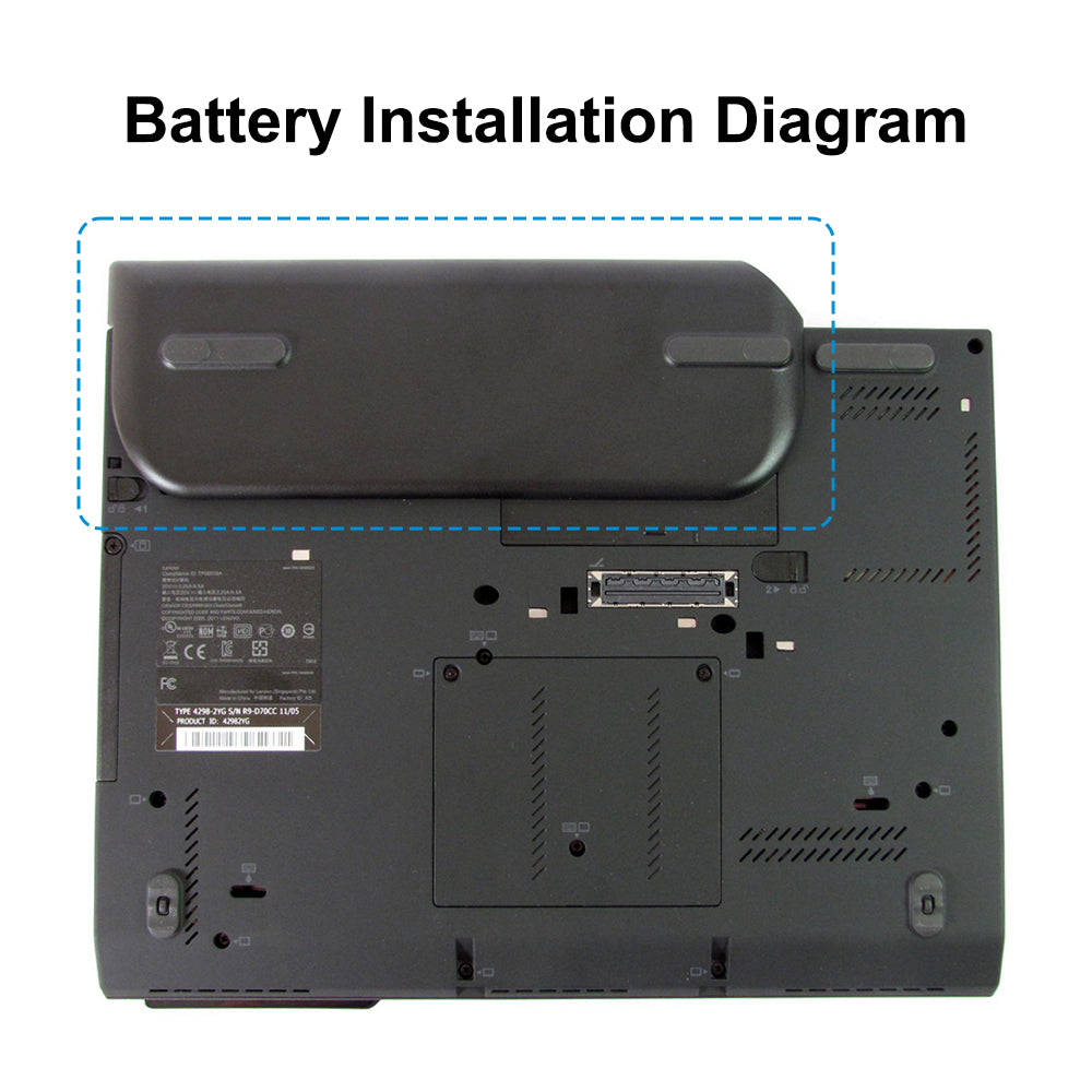 45N1076 Laptop Battery for Lenovo, 11.1V 63Wh, detailed view of the safety labels and certification marks