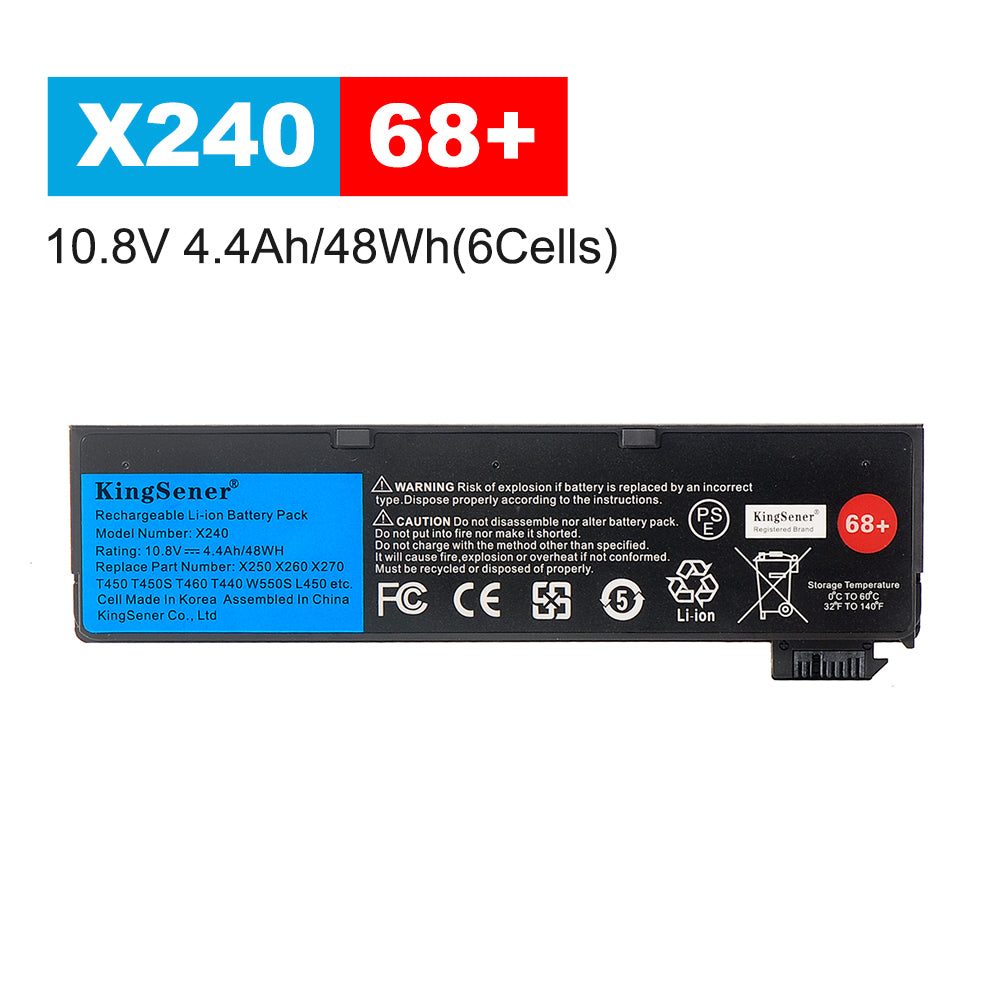 X240 laptop battery for Lenovo ThinkPad X270, 10.8V 48Wh, overview of medium capacity 6-cell external battery pack