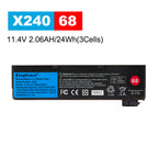 X240 replacement battery for Lenovo ThinkPad, 11.4V 24Wh, front view of slim internal 3-cell battery unit
