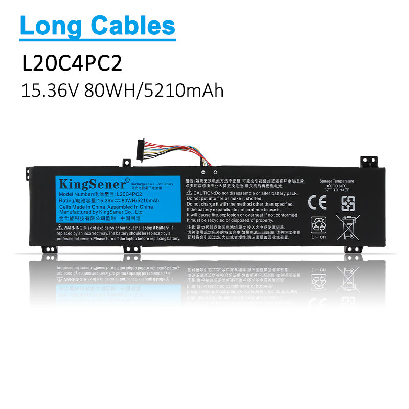 L20C4PC1 Replacement Laptop Battery for Lenovo, , angled view of the internal rechargeable battery unit.