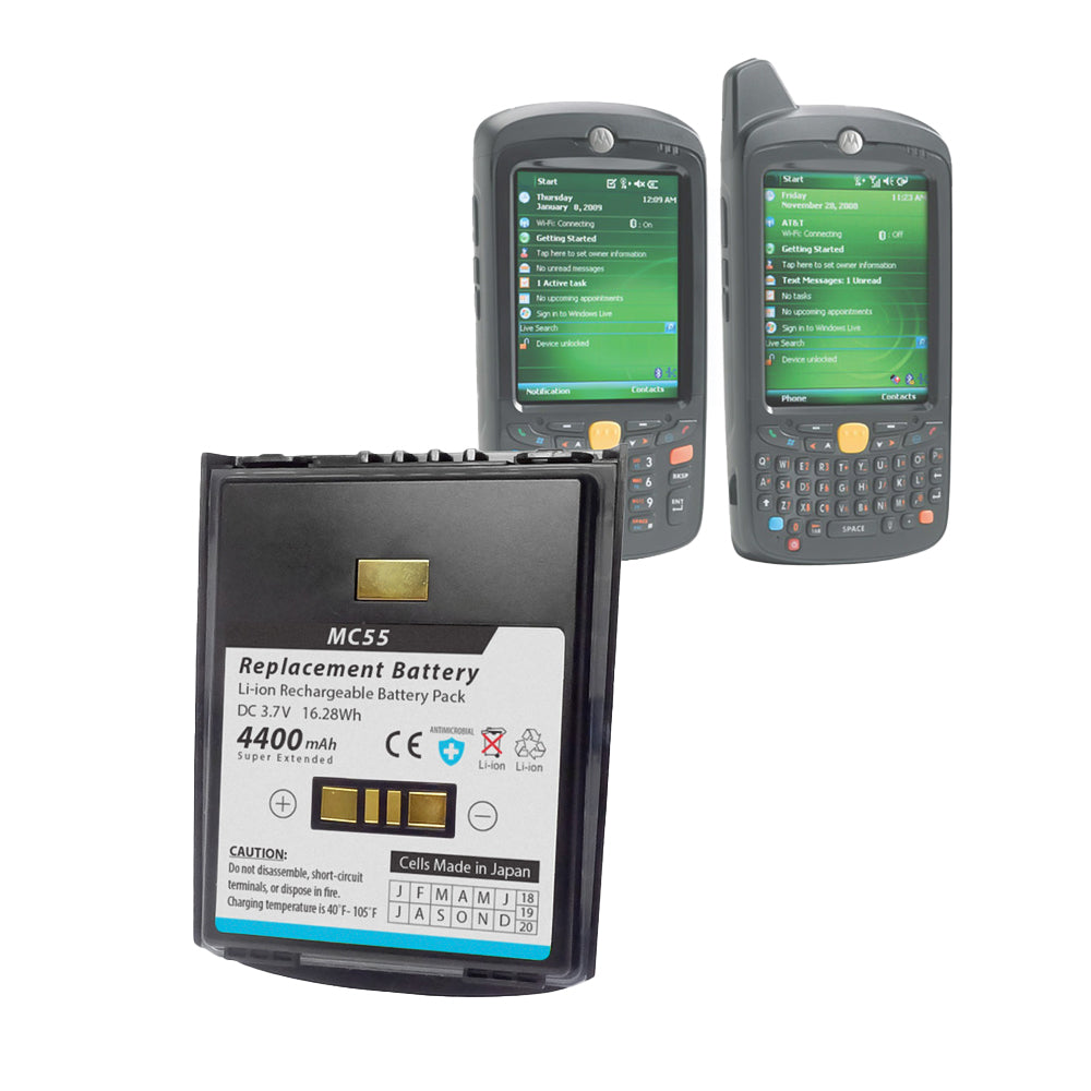 Bateria de Reposição para Scanner BTRY-MC55EAB02 82-111094-01 400384-217 4400mAh