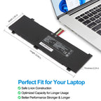 GK5CN-00-13-4S1P-0 battery dimensions 10.94 x 2.95 x 0.24 inches for MECHREVO X8Ti Z2 MACHENIKE F117-B, Li-ion 15.2V 62.32Wh