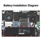 GK5CN-00-13-4S1P-0 battery installation diagram for Hasee Z7M GK5S03 TONGFANG GK5CN5Z gaming laptop, internal mounting position