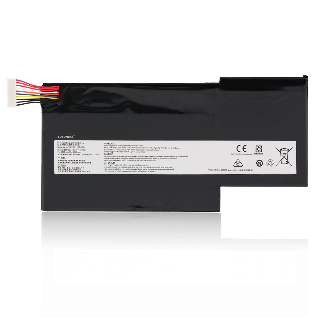 LUSONBAY BTY-M6K Laptop Battery For MSI MS-17B4 MS-16K3 GS63VR 7RG Series - Front View on White