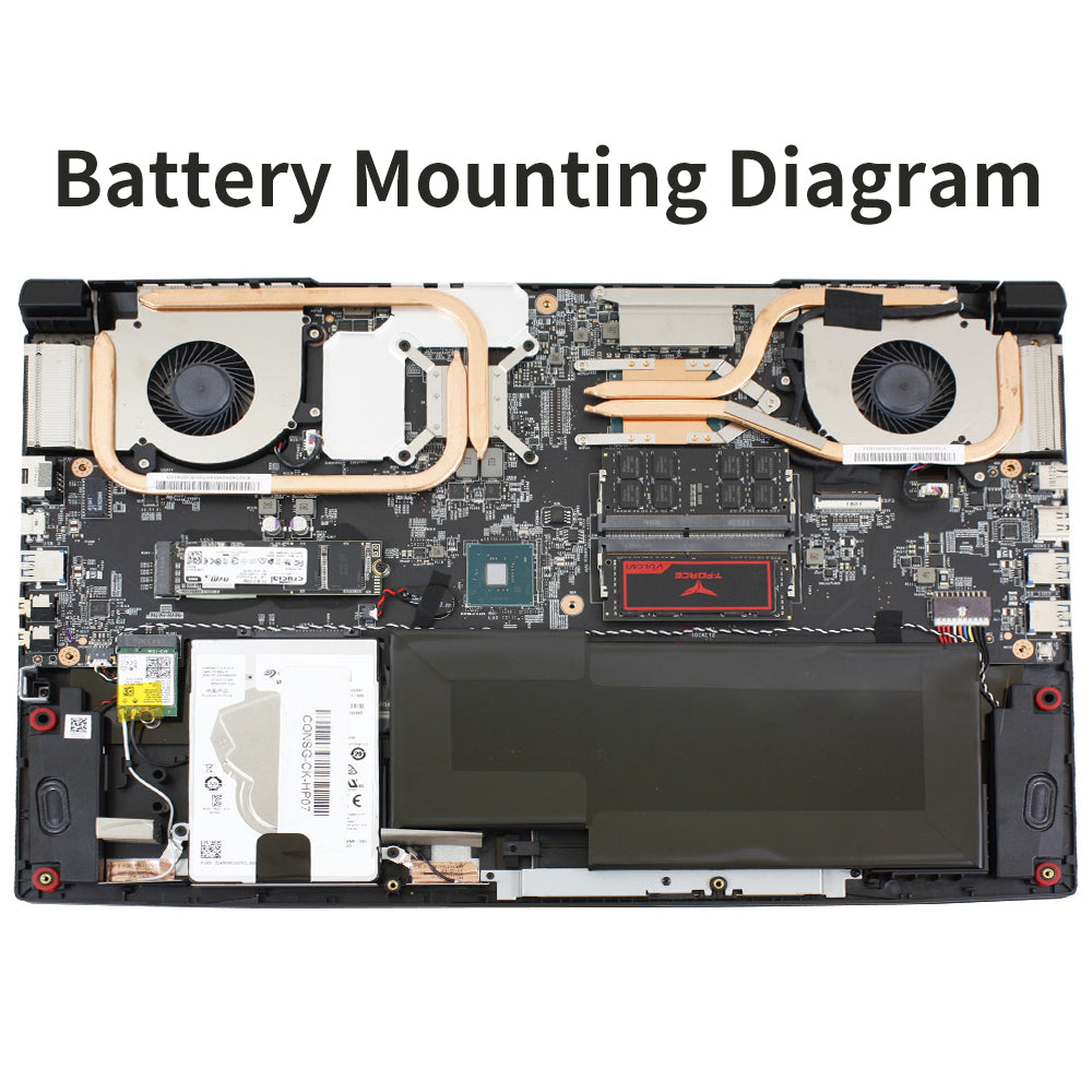 LUSONBAY BTY-M6K Laptop Battery For MSI MS-17B4 MS-16K3 GS63VR 7RG Series - Battery Mounting Diagram