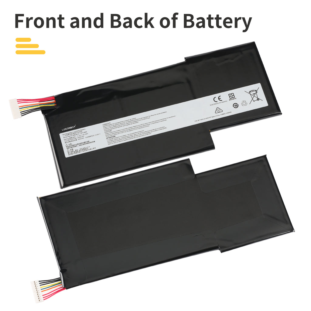 LUSONBAY BTY-M6K Laptop Battery For MSI MS-17B4 MS-16K3 GS63VR 7RG Series - Front and back of the battery