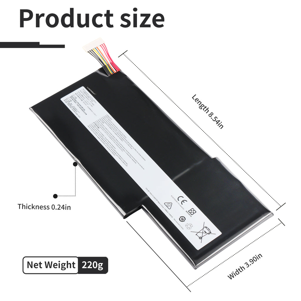 LUSONBAY BTY-M6K Laptop Battery For MSI MS-17B4 MS-16K3 GS63VR 7RG Series - Product Size