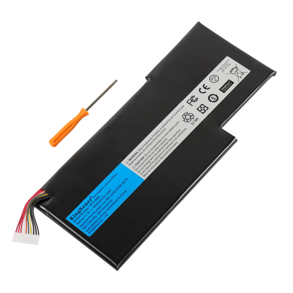 MS-16R4 Battery for MSI GF63 Thin 8RD 8RC GF75 Thin 11.4V 52.4Wh 4600mAh Li-ion