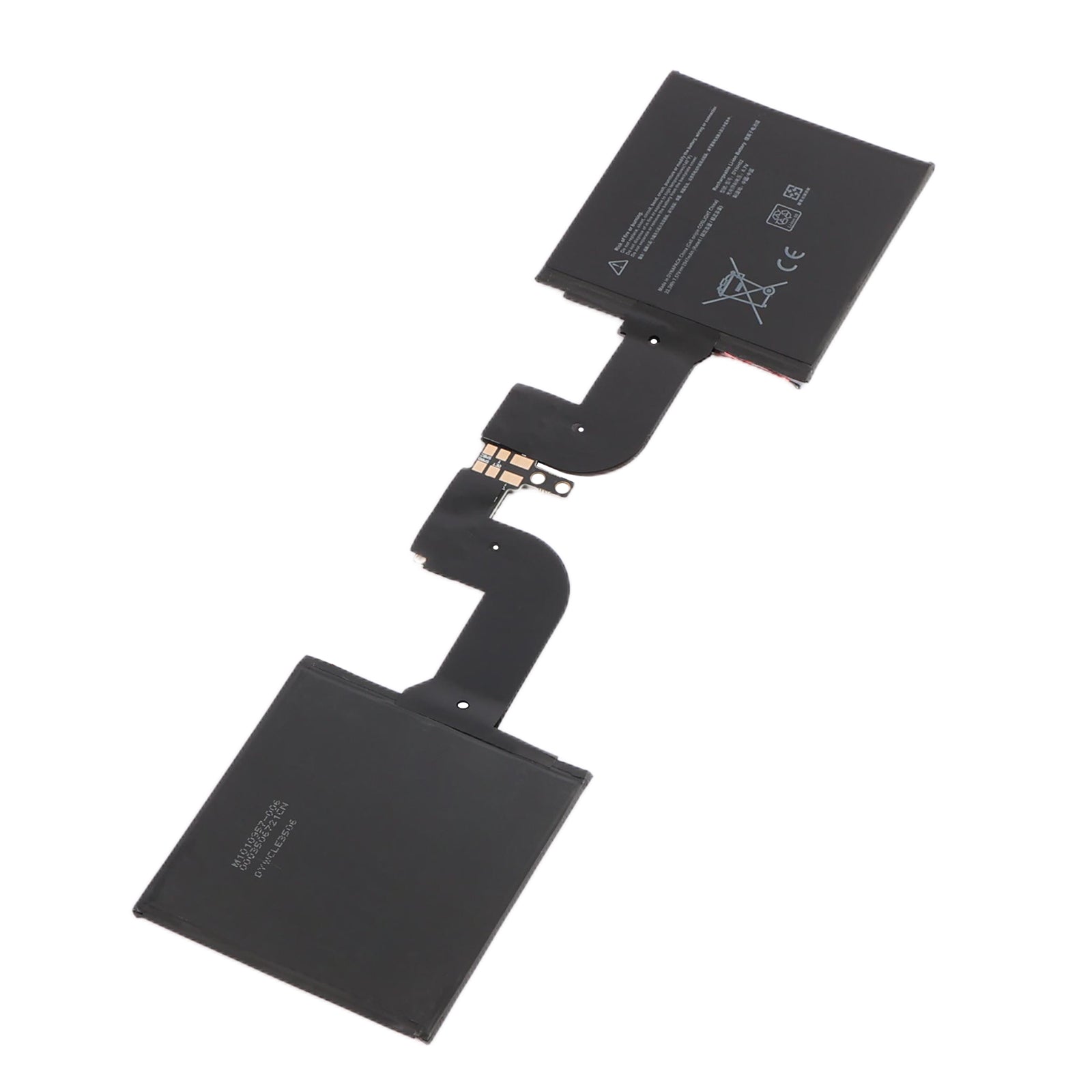 DYNH02 battery front and back view with flex cable connector on white background