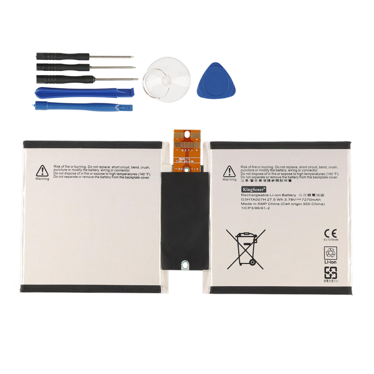 G3HTA007H replacement tablet battery 3.78V 27.5Wh 7270mAh with 5-piece toolkit for installation