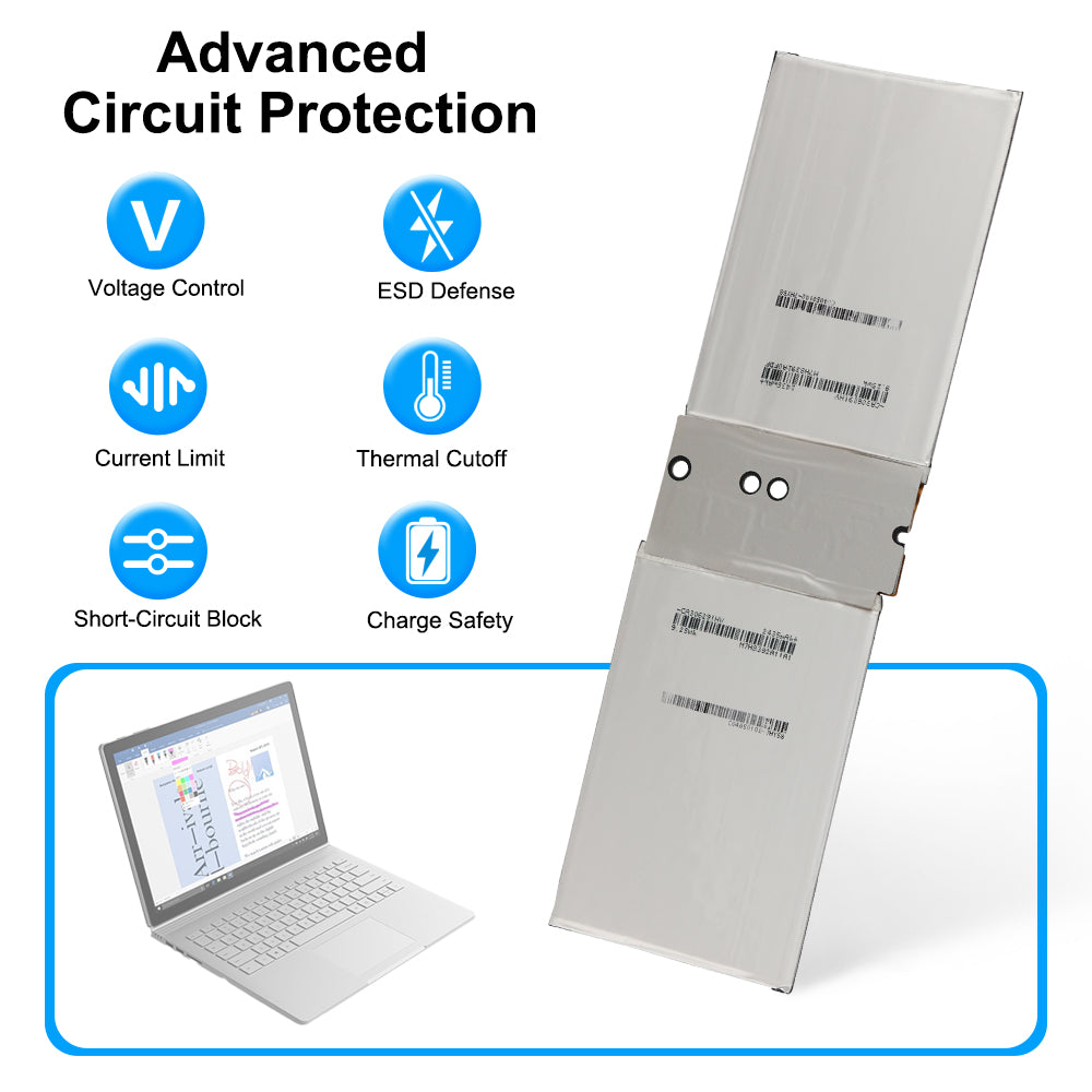 G3HTA044H Surface Book screen battery with 6-layer circuit protection and 3-section foldable design