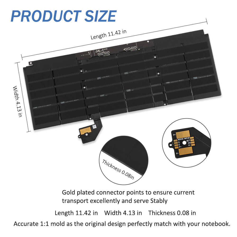 LUSONBAY G3HTA052H Laptop Battery For Microsoft Surface Laptop 3 13.5 Inch 1867 1868 - Product Size