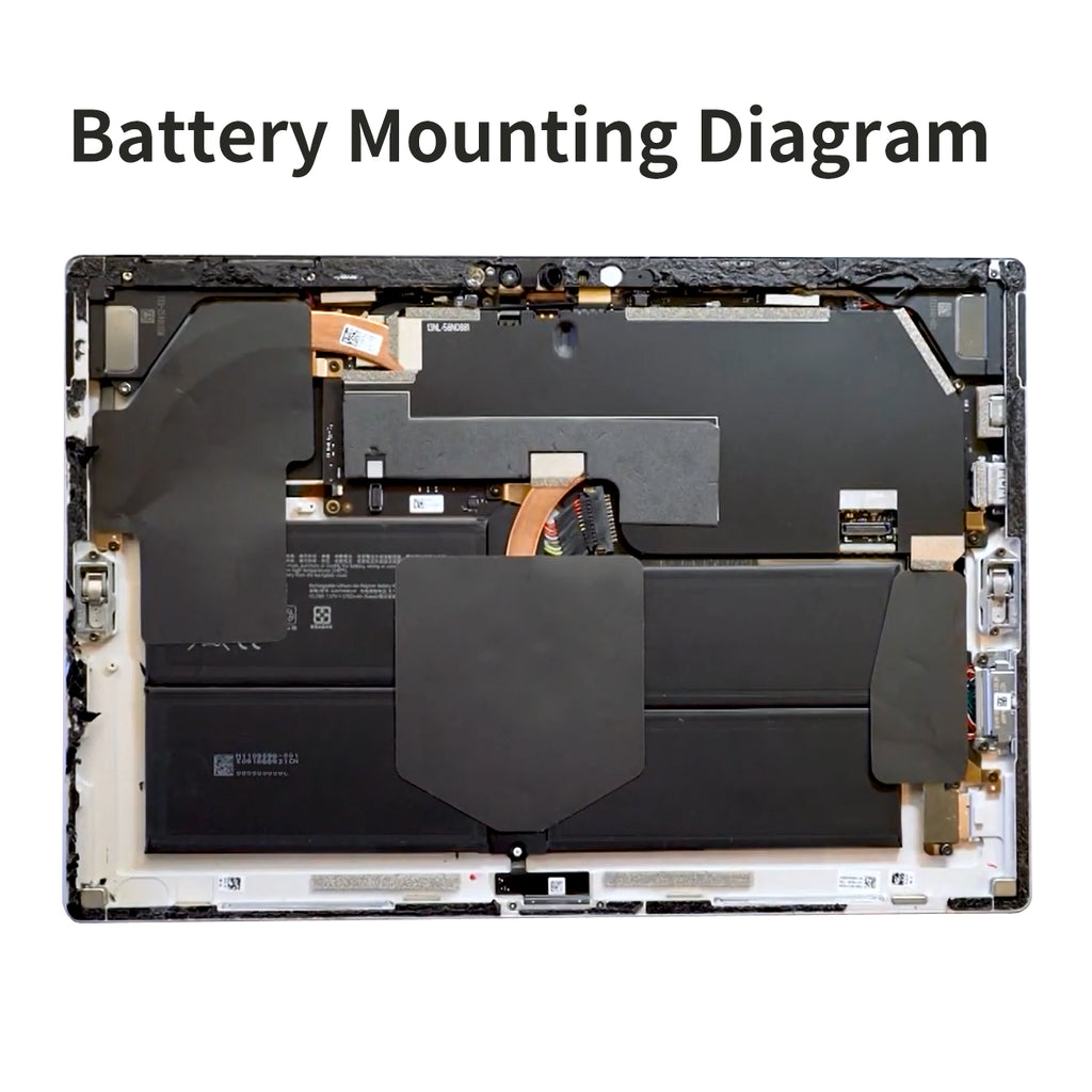 G3HTA061H battery mounting position inside Microsoft Surface Pro 7, internal installation diagram showing placement location