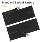 G3HTA061H replacement battery front and back view, Li-ion 7.57V for Microsoft Surface Pro 7, dual side display
