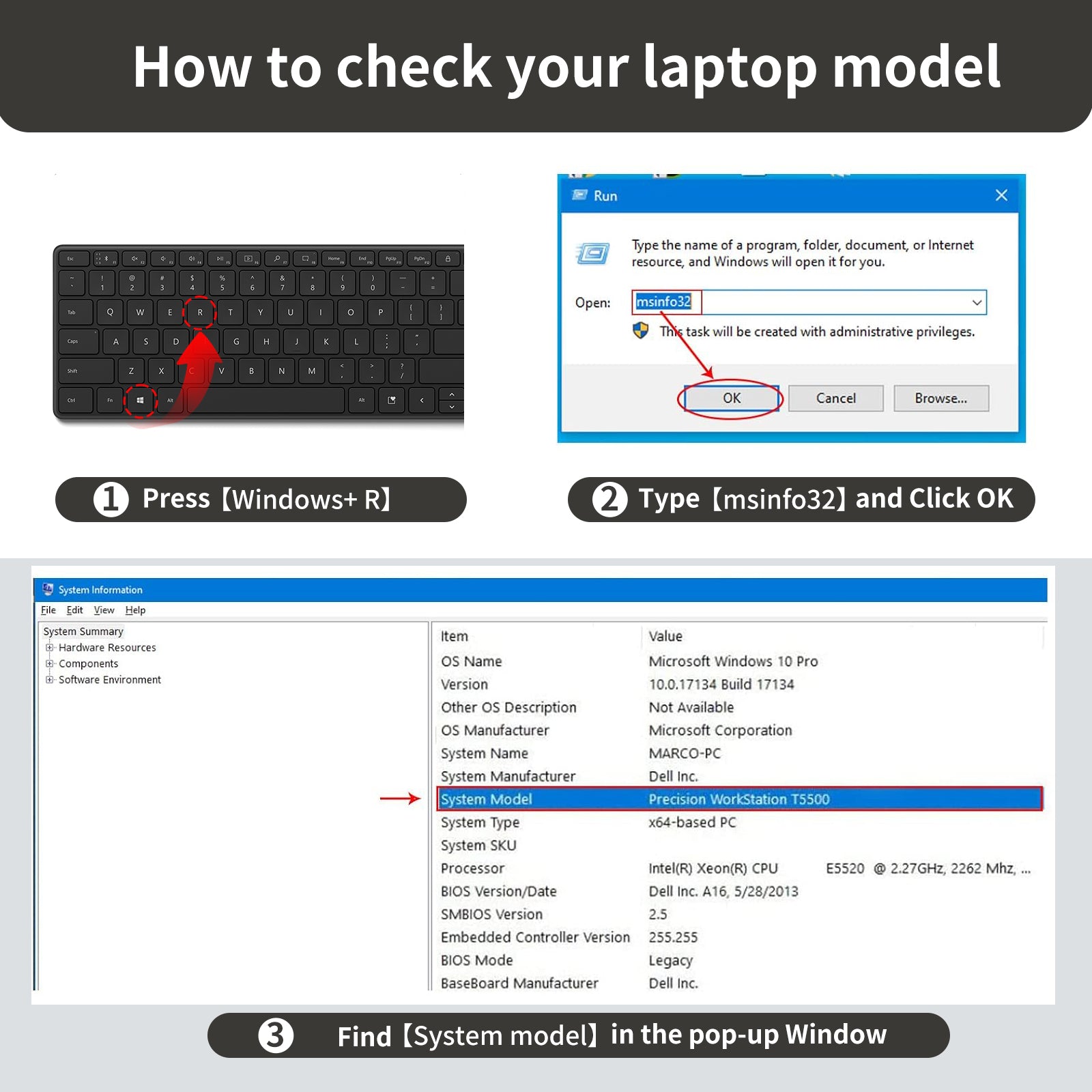 How to check your laptop model
