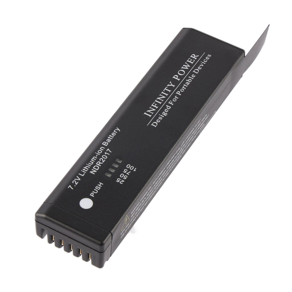 Side profile view of NDR2017 battery showing Infinity Power branding on white background