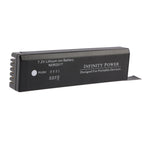 Vertical side view of NDR2017 battery showing Infinity Power branding and portable device design