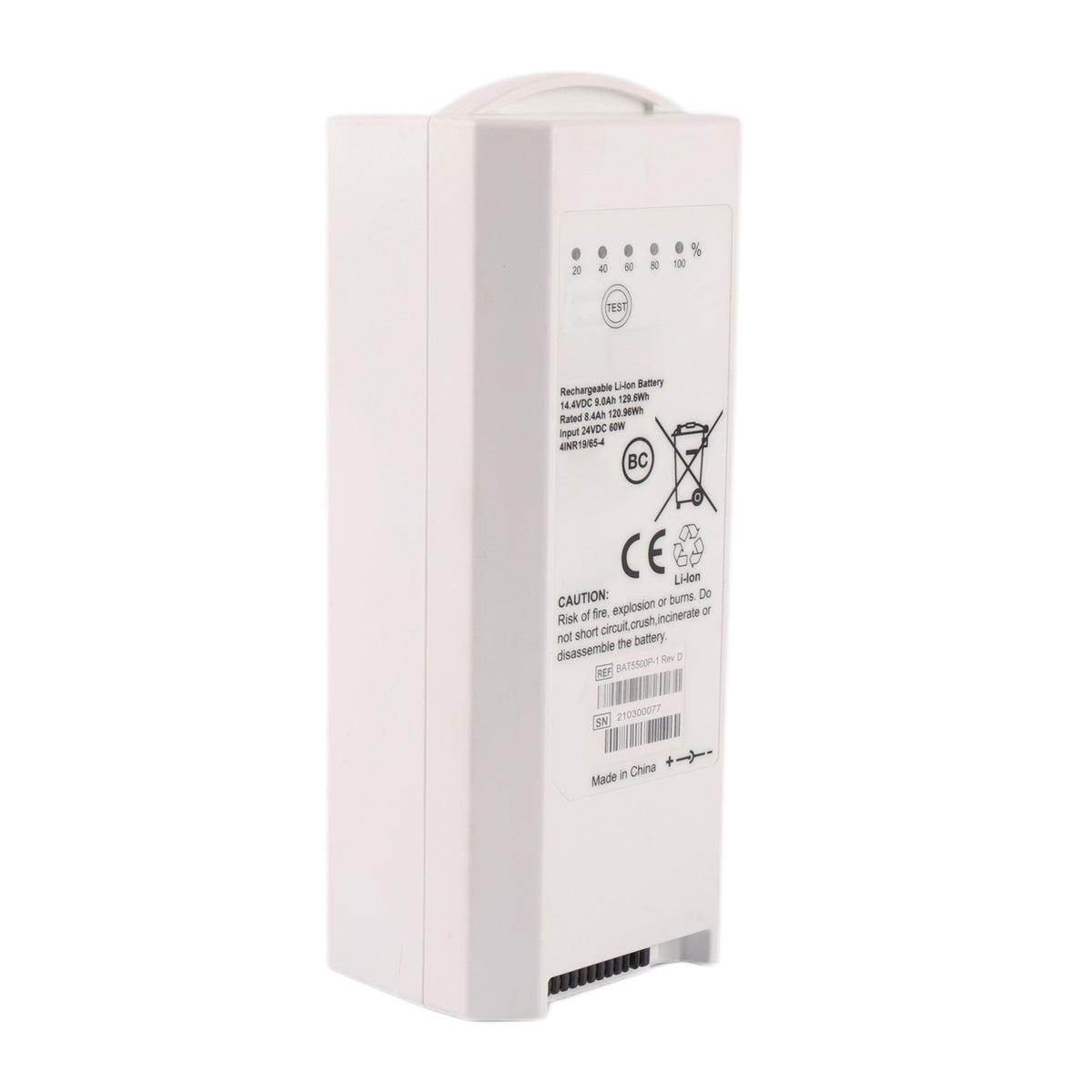 BAT5500P-1 14.4V 9.0Ah 129.6Wh Li-ion replacement battery for Nihon Kohden NKV-550 ventilator