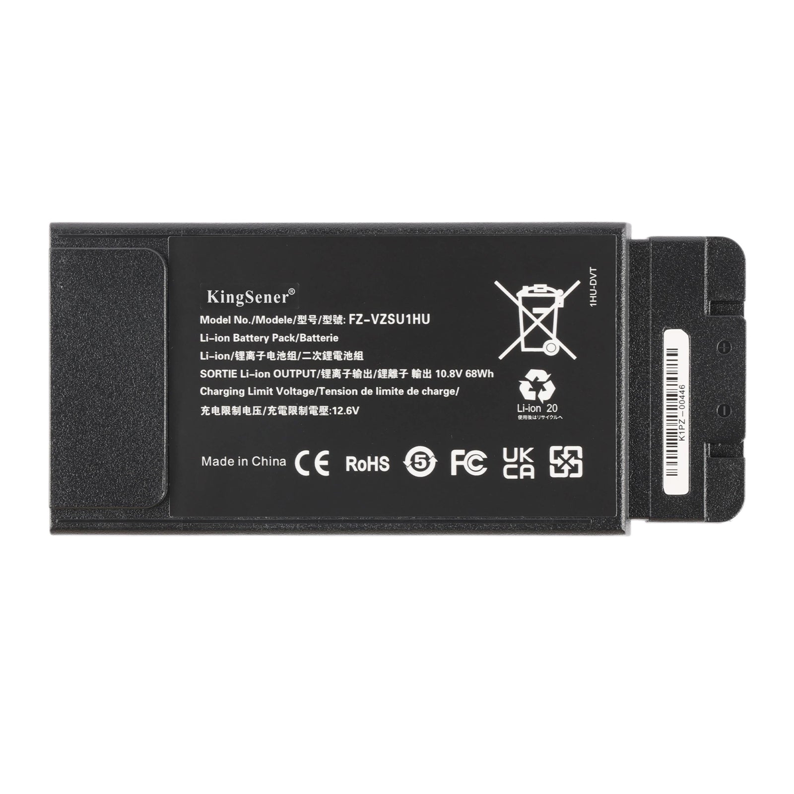 KingSener FZ-VZSU1HU 68Wh 10.8V Panasonic laptop replacement battery front view product image