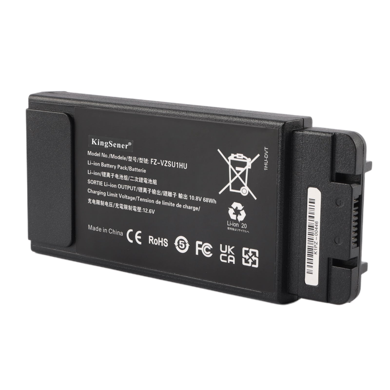 KingSener FZ-VZSU1HU 68Wh 10.8V Panasonic laptop replacement battery front view product image