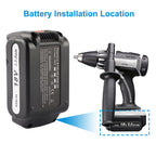 EZ9L50 battery installation location with Panasonic EZ7450 electric drill