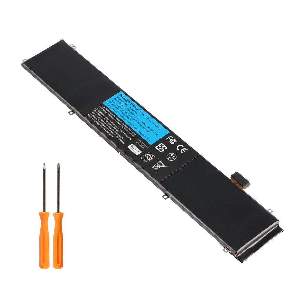 RC30-0248 Li-ion battery 5209mAh 80Wh for Razer Blade 15 2018 GTX 1060 RTX 2080, angled left view with two orange screwdrivers