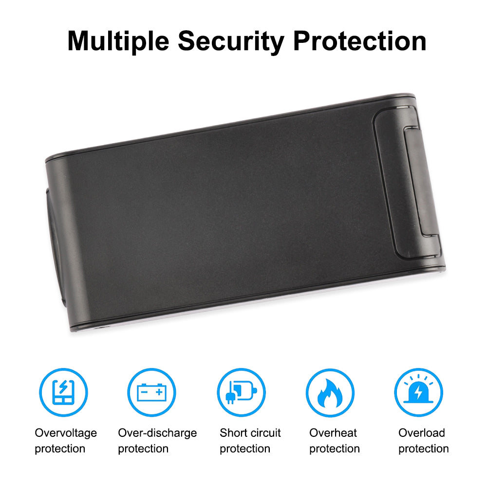 XBATR620SL battery multiple security protection icons, overvoltage over-discharge short circuit overheat overload protection