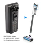 XBATR620SL battery compatibility diagram for Shark UZ565H LZ500 cordless vacuum cleaners, installation position shown