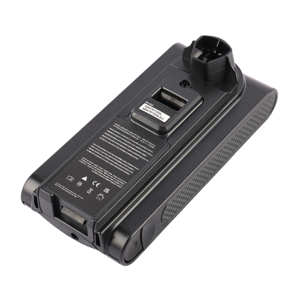 XBATR725SLEU Replacement Battery for Shark Cordless IZ862H UZ865H Vacuum Cleaners - Front View on White