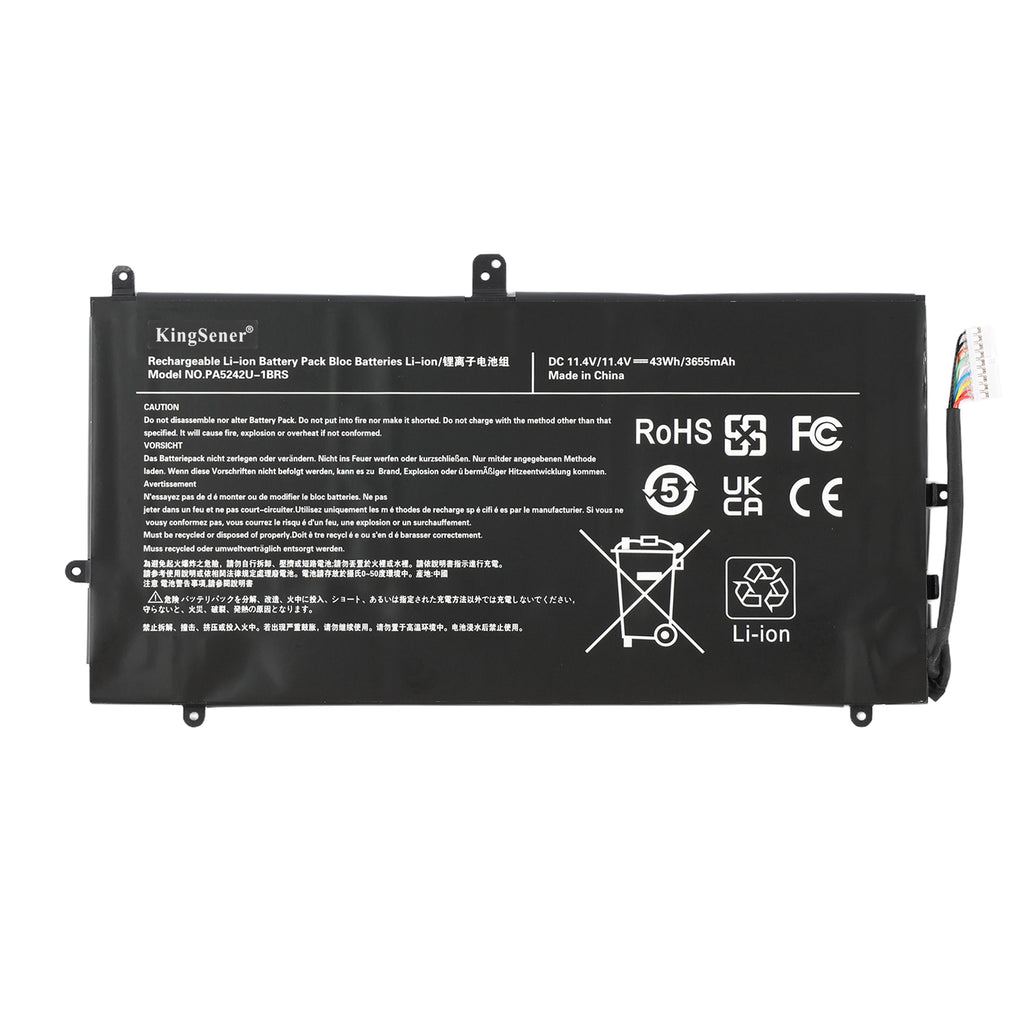 PA5242U-1BRS Laptop Battery for Toshiba Satellite Radius 12 - Front View on White