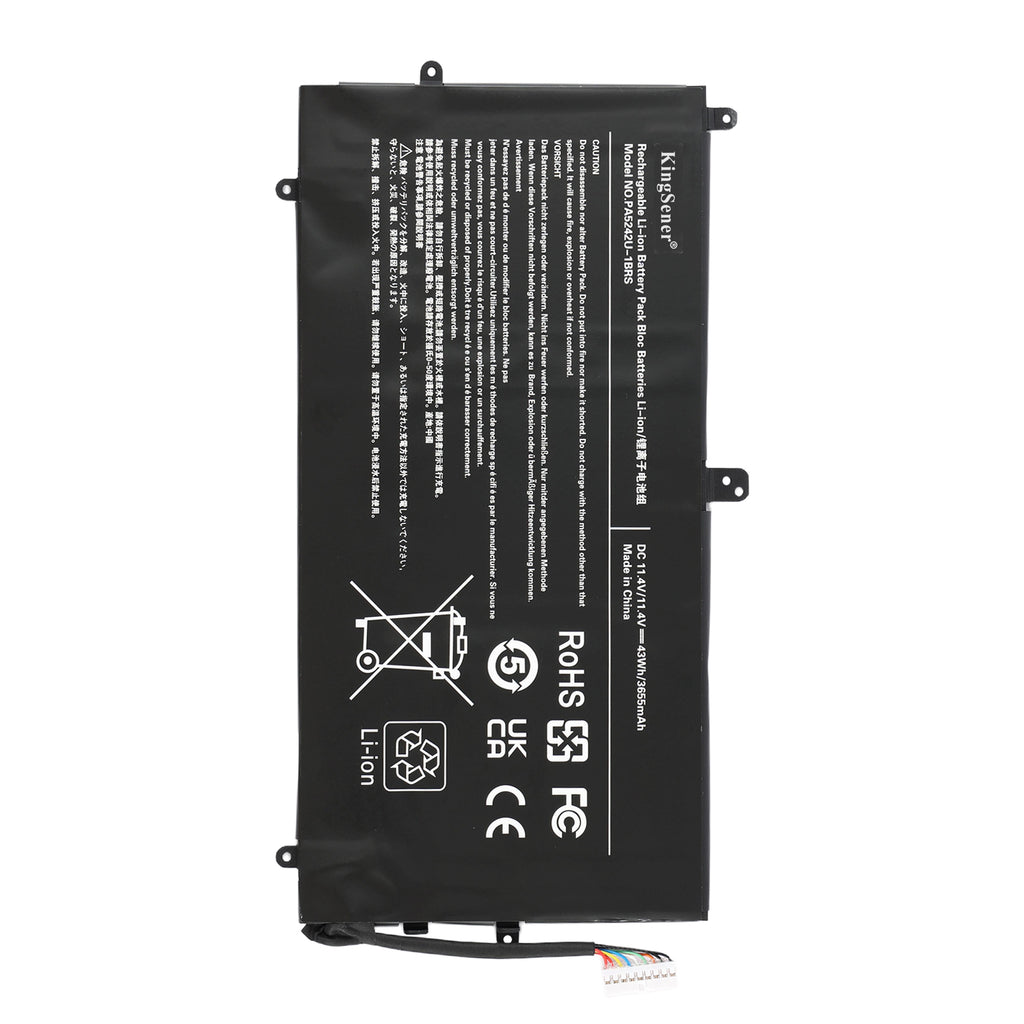 PA5242U-1BRS Laptop Battery for Toshiba Satellite Radius 12 - Front View on White