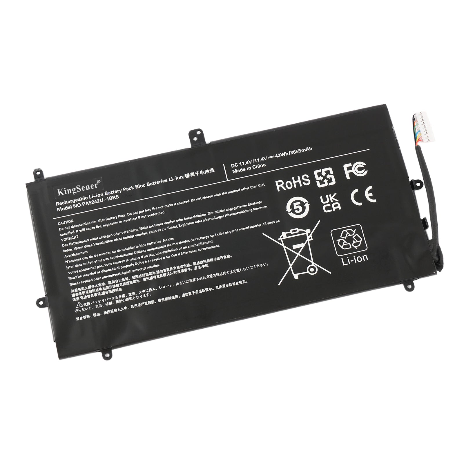 PA5242U-1BRS Laptop Battery for Toshiba Satellite Radius 12 - Front View on White