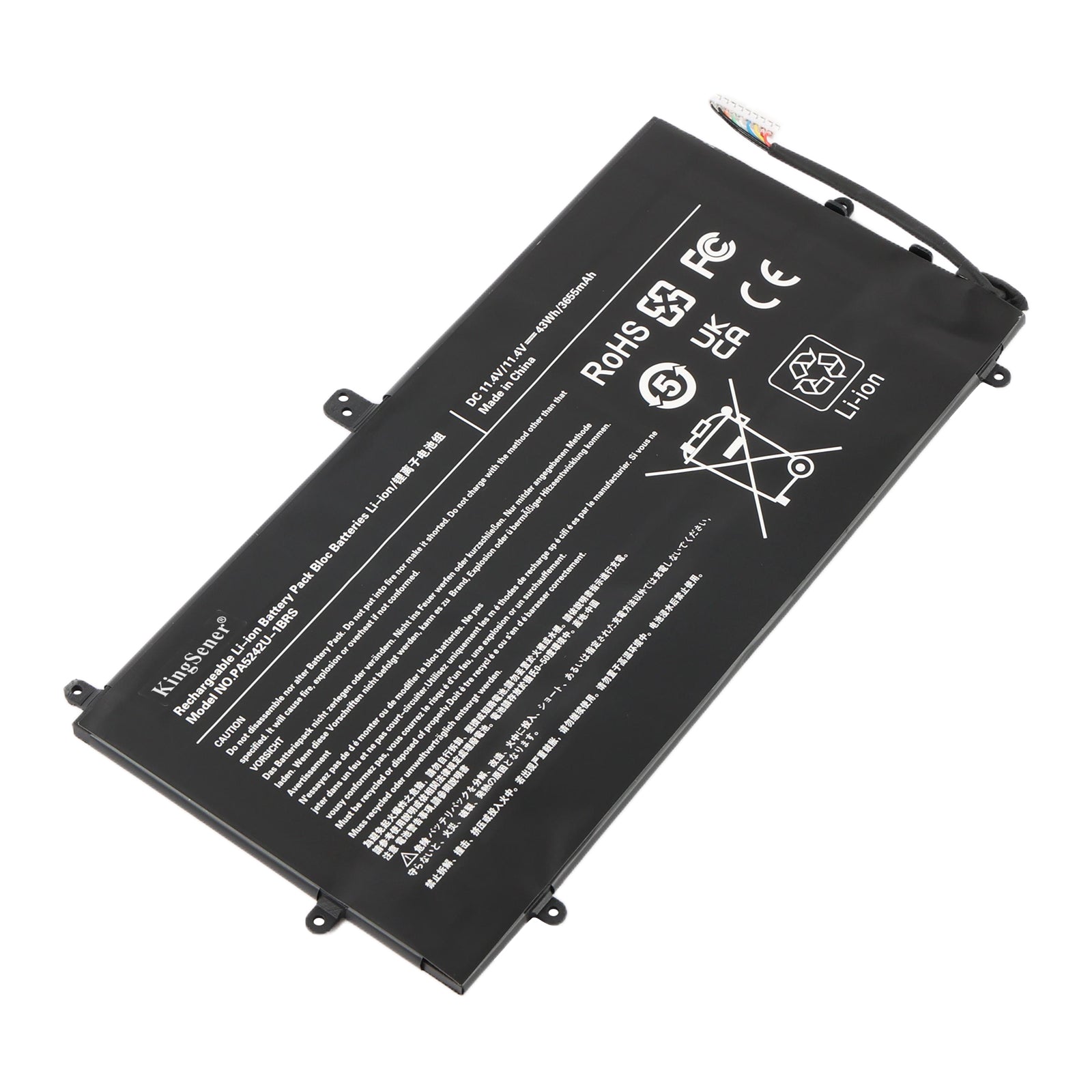 PA5242U-1BRS Laptop Battery for Toshiba Satellite Radius 12 - Front View on White