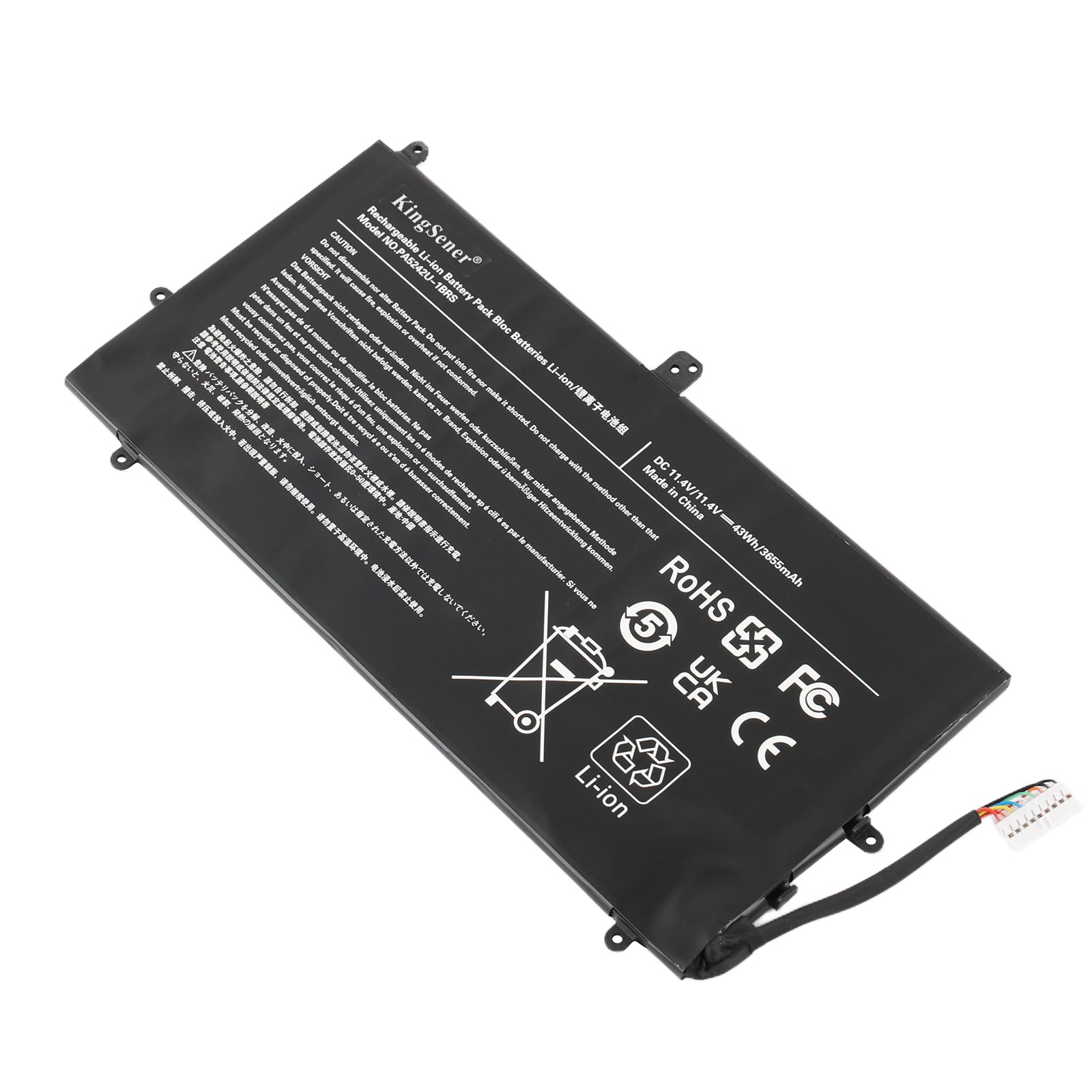 PA5242U-1BRS Laptop Battery for Toshiba Satellite Radius 12 - Front View on White