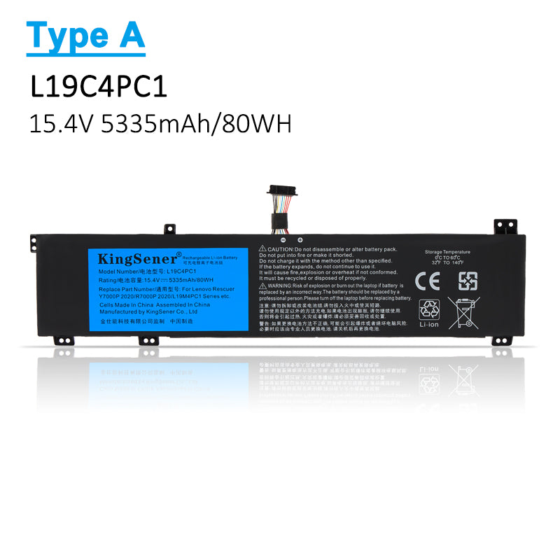 L19C4PC1 Replacement Laptop Battery for Lenovo, , angled view of the internal rechargeable battery unit.