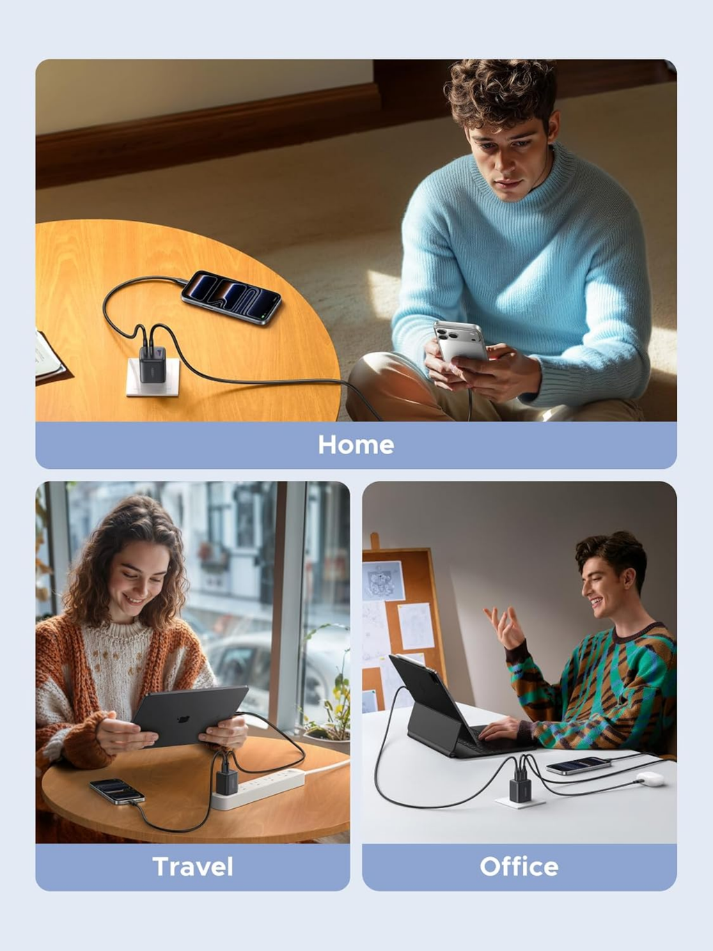 UGREEN 30W 3-Port GaN II USB-C Charger with 2 USB-C and USB-A