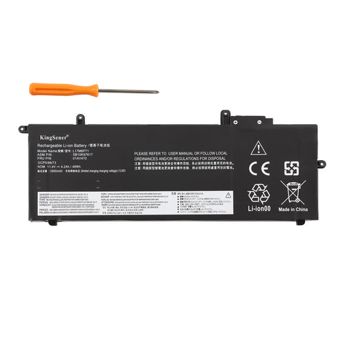 L17L6P71 laptop battery for Lenovo ThinkPad X280, 11.4V 48Wh, with orange screwdriver and black matte plastic casing.
