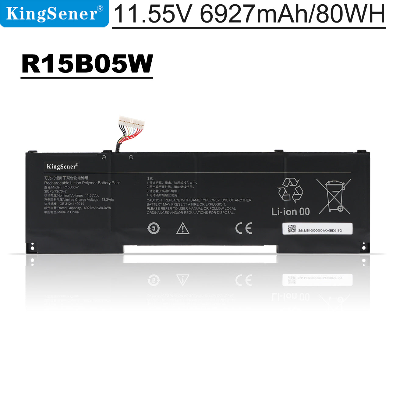 Laptop battery For Xiaomi Pro X15 R15B05W 31CP5/73/70-2 11.55V 6927mAh/80wh
