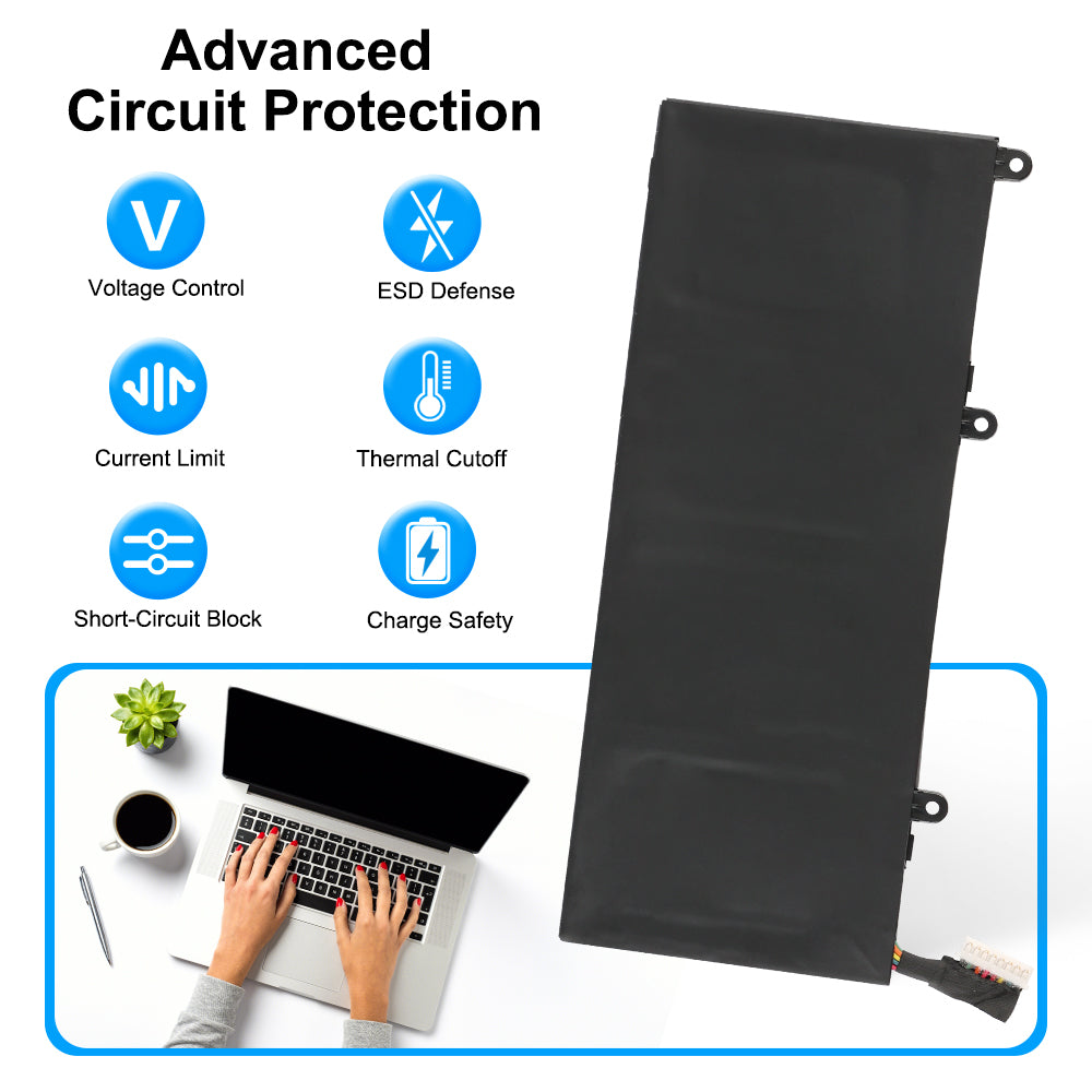 Xiaomi N15B01W replacement Li-polymer laptop battery 15.4V 2600mAh 40.04Wh with voltage control ESD thermal cutoff protection