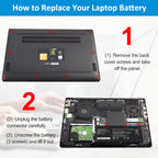 Xiaomi N15B01W replacement Li-polymer laptop battery 15.4V 40.04Wh DIY 3-step replacement 3-screw removal