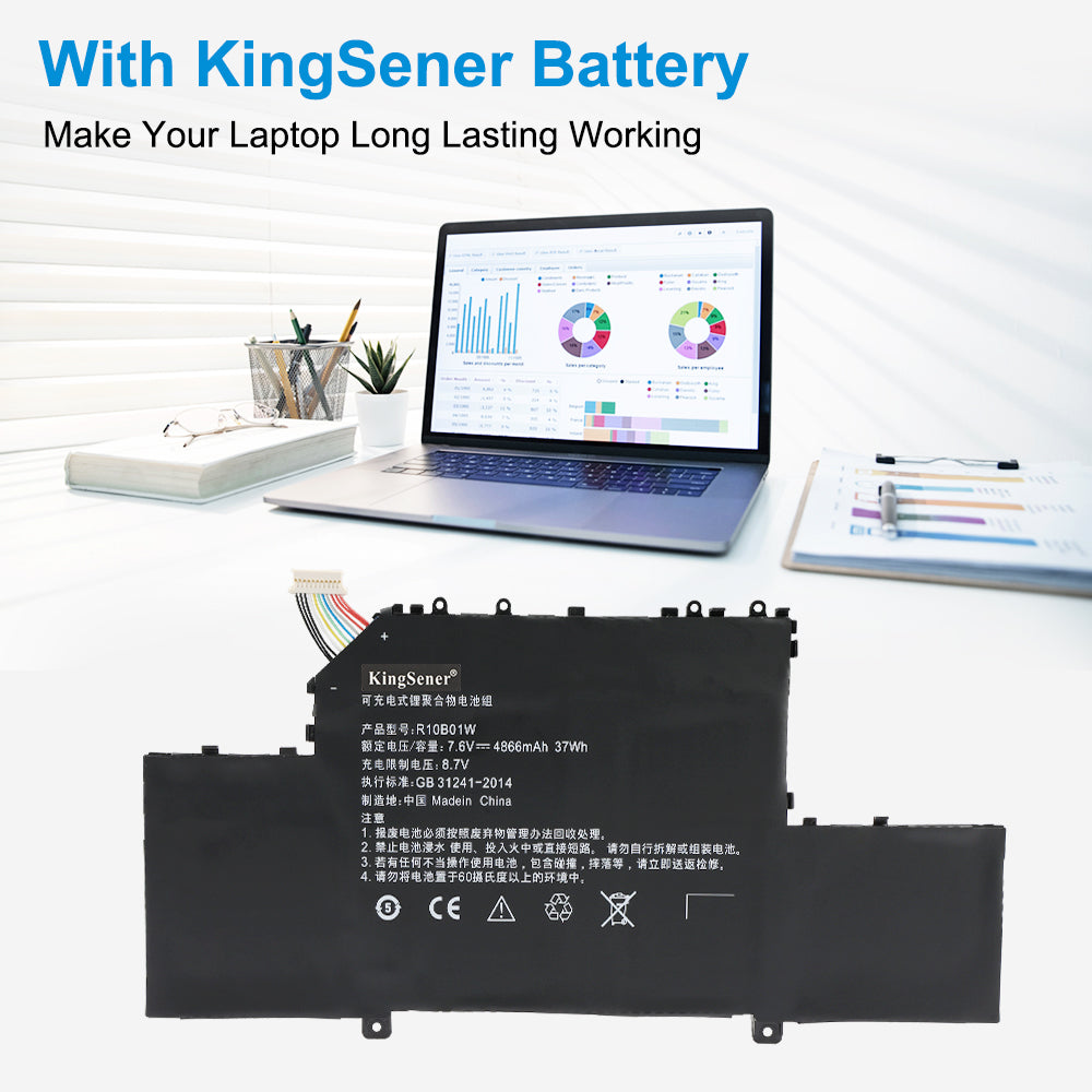 Xiaomi R10B01W replacement Li-polymer laptop battery 7.6V 37Wh 4866mAh for long lasting working performance